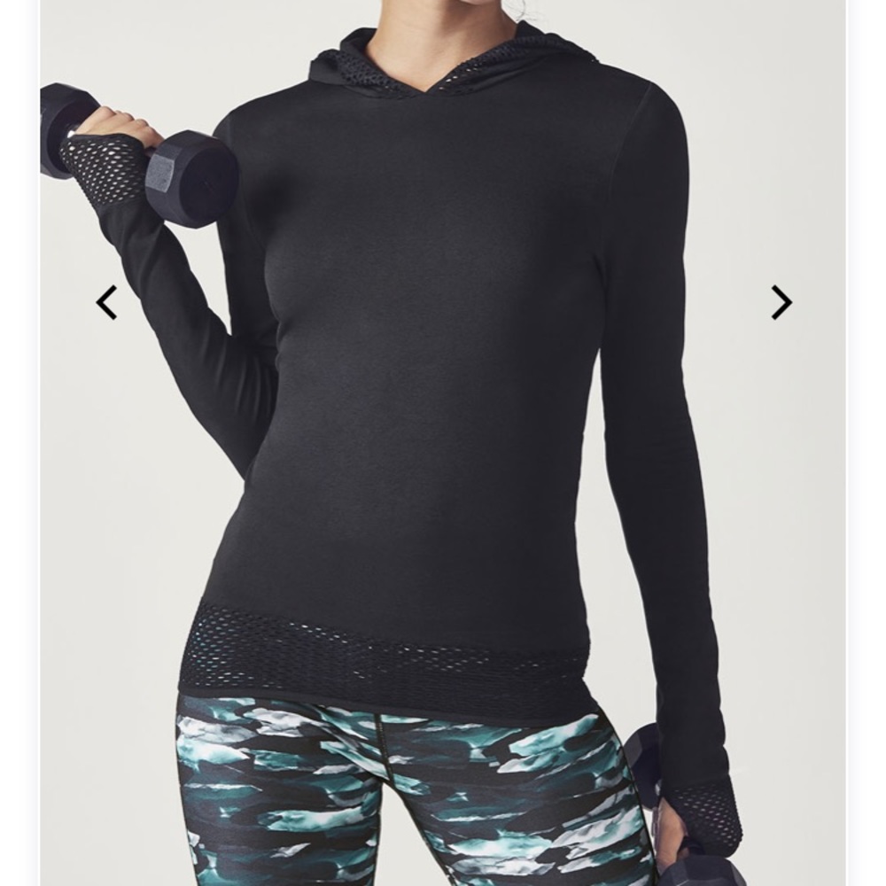 Fabletics Black Megan Pullover Seamless Hoodie